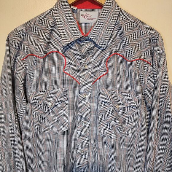 Vintage Kenny Rogers Western Pearl Snap Button Shirt Mens 17-35 XL USA Made - Picture 2 of 9